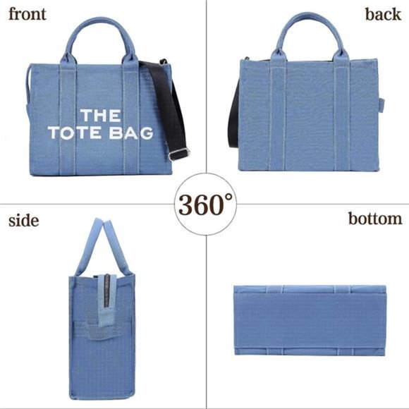 Canvas Tote Bags for Women Handbag Tote Purse with Zipper Canvas Crossbody Bag - Picture 6 of 6